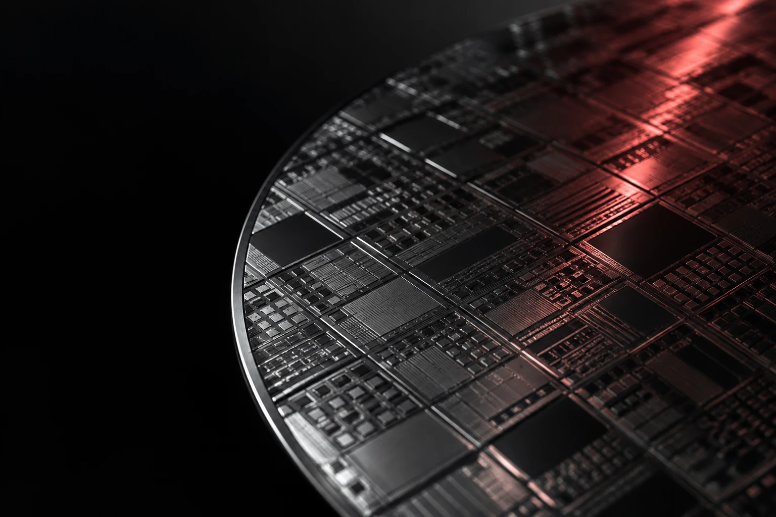 Semiconductor wafer technical illustration
